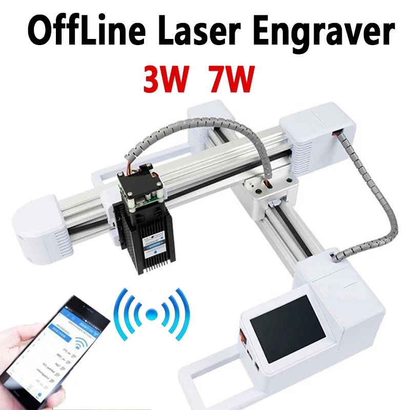 

7000MW Wood Router OffLine Control Milling Machine CNC Engraving Machine 3W Laser Engraving Machine Carving Wood Tools