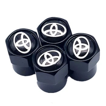 

4pcs Car Wheel Tire Valve Caps Stem Case for Toyota Corolla Rav4 Auris Camry Yaris CHR car emblems Auto Accessories
