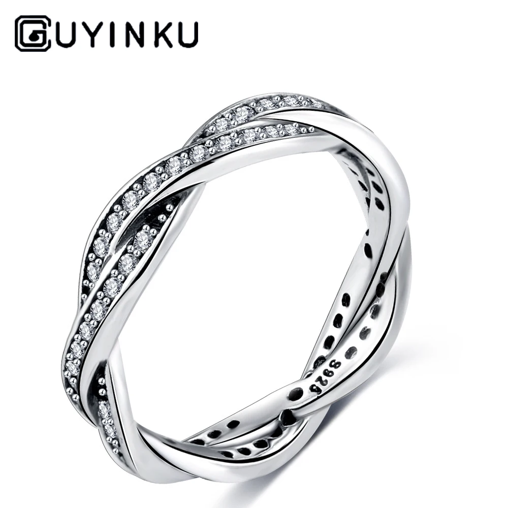 

Authentic 925 Sterling Silver Dazzling CZ Geometric Finger Rings for Women Wedding Engagement Jewelry anel