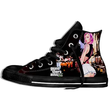 

2019 hot fashion Grand Theft Auto 3D casual shoes for men/women high quality Harajuku 3D printing Grand Theft Auto Canvas Shoes