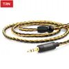 TRN T1 Earphone Cable 8 Core Gold Silver Mixed plated Upgrade cable 3.5mm Plug  Headphone Cable For TRN V90\BA5\V80\V10\ST1 ► Photo 1/6