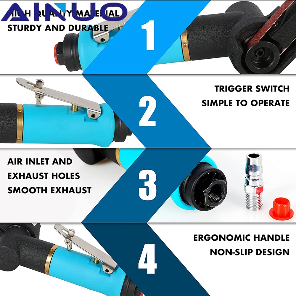 10*330mm Air Belt Sander Sanding Belt Adapter Pneumatic Sanding Belt Angle Grinder Grinding Machine Welding Parts 4