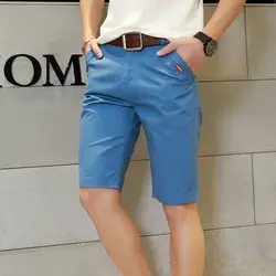 Однотонные шорты мужские клетчатые Приталенные шорты с коротким подолом мужские s модные шорты плюс размер летние мужские s VogueCotton шорты