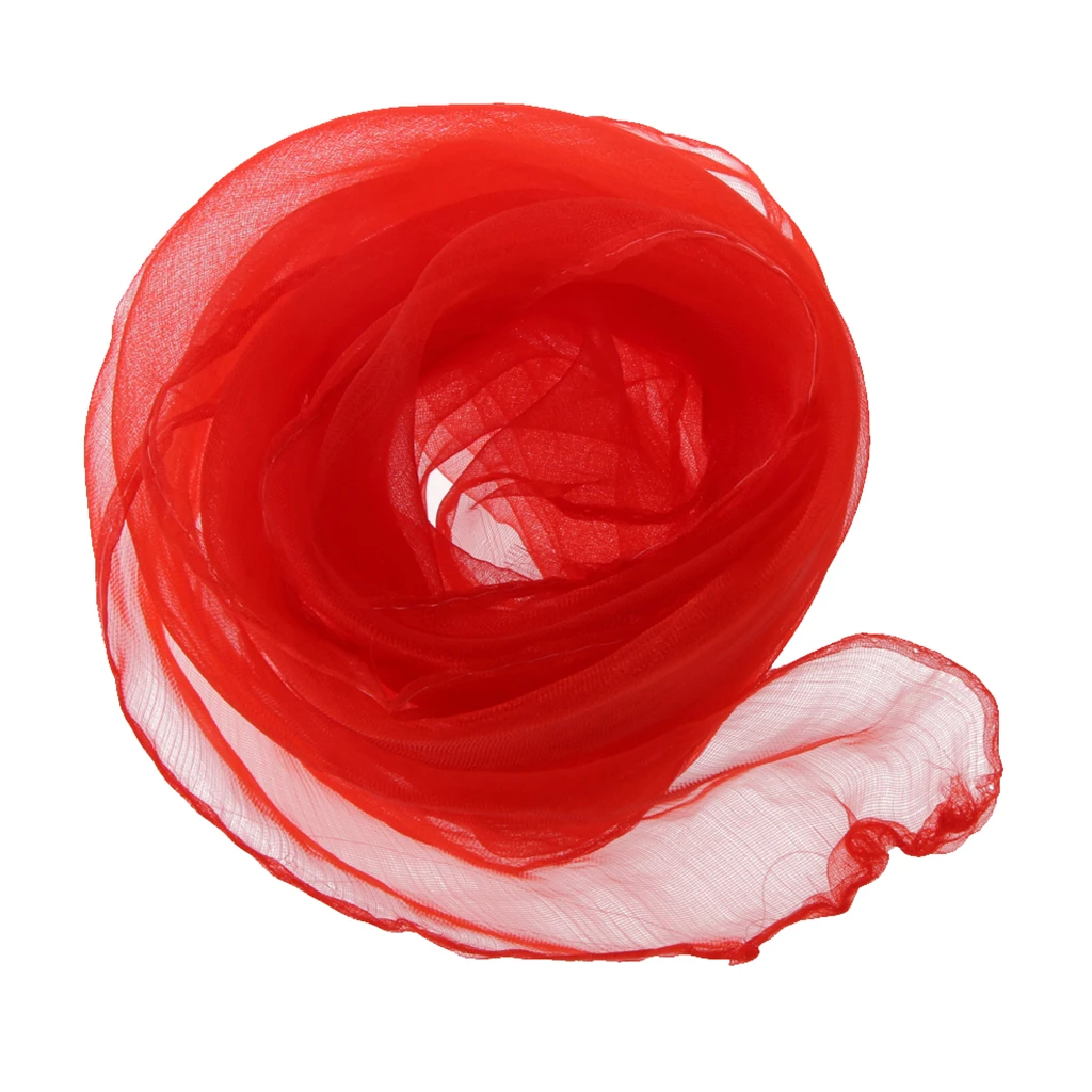 Red Dance Tulle Face Veil Kids Dancing Veil Kerchief Bag Key Veil Decor