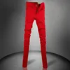 Wholesale 2022 fashion spring Autumn Casual men's show thin Skinny jeans men hip hop red pencil pants elastic foot trousers ► Photo 3/6