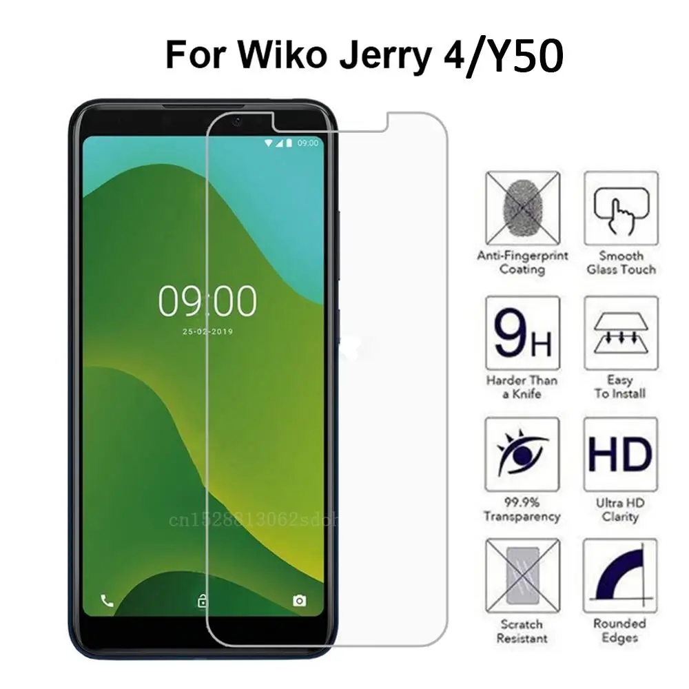 9H закаленное стекло для защиты экрана Wiko Y50 Jerry4 защитное на фотопленку Jerry 4 Y 50