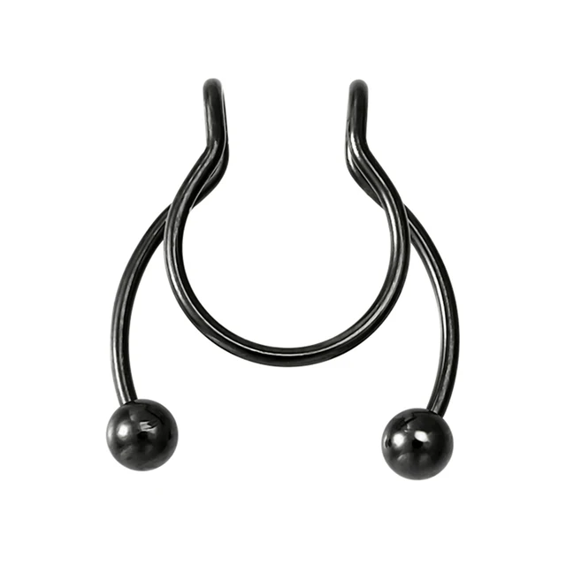Nose Rings LOLIAS 9Pcs 16/20G Stainless Steel Fake Hoop For Men Women Fake Piercing Septum Rings Lip Ear Faux Nose Piercing Body Jewelry Nose Rings For Women