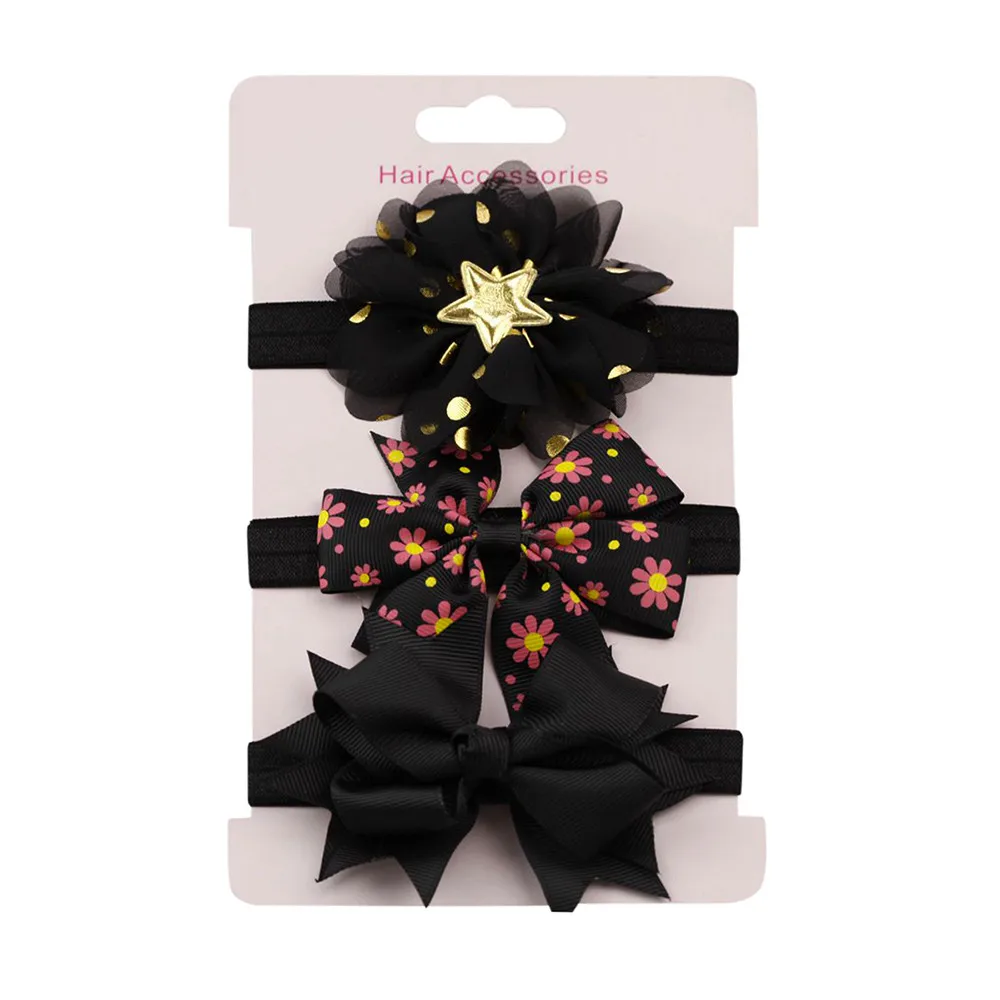 Головная повязка для маленьких детей; коллекция года; Лидер продаж; 3 шт.; эластичная повязка на голову с цветочным рисунком для девочек; детский набор для волос с бантом; Diadema Bebe - Цвет: J