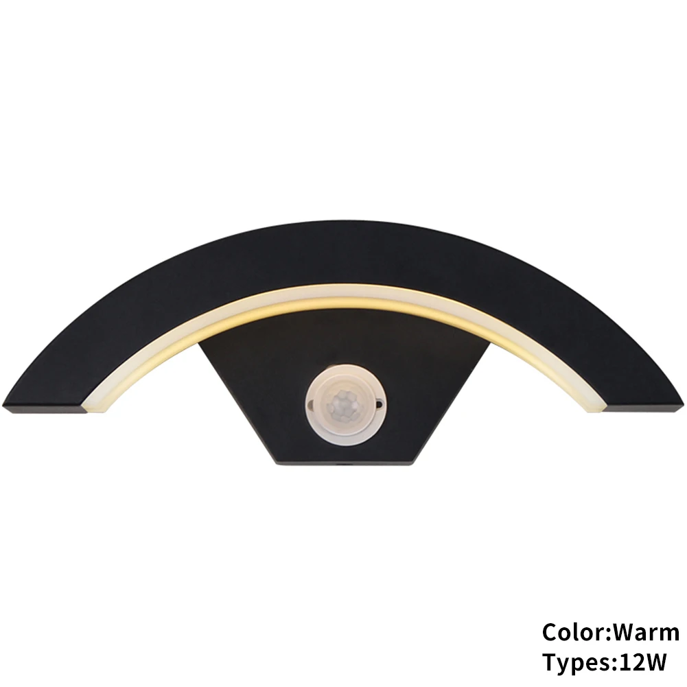 

Wall Light Living Room Hotel Walkway Waterproof LED PIR Motion Sensor Automatic Induction Easy Install Integral Curve Lamp Home