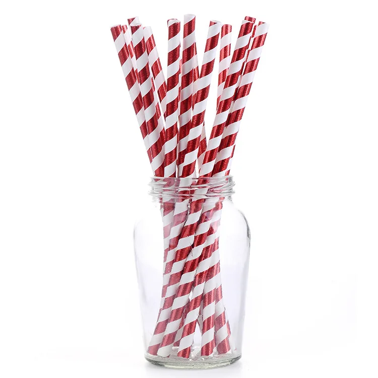 

Yiwu acic qian 2019 Manufacturers Customizable Logo Brand Disposable Straws Bronze Stripes Straw America FDA