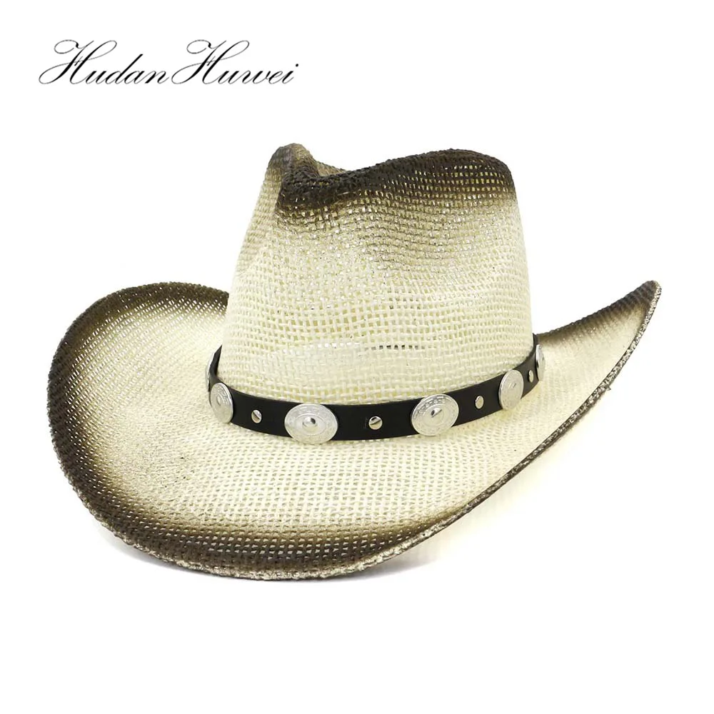 New Spray Paint Cowboy Straw Hat Summer Men Outdoor Seaside Beach Women
