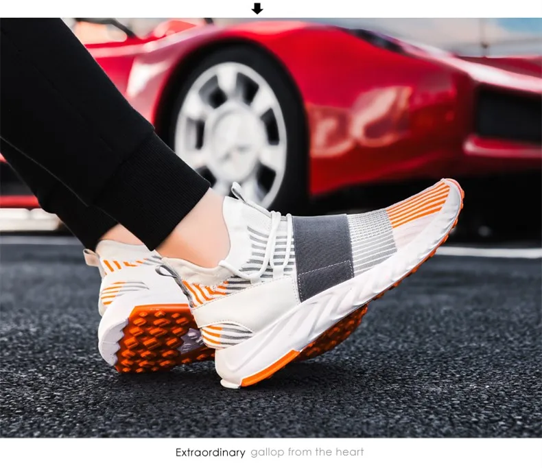 CINESSD/Дышащие Беговые кроссовки Flyknit; удобные уличные кроссовки на шнуровке; беговые кроссовки; Мужская Нескользящая прогулочная спортивная обувь