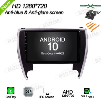 

10.1'' Android 10.0 Car Multimedia Player Stereo Radio GPS Navigation for Toyota Camry 2015~2017 USA Version Carplay WIFI BT DSP