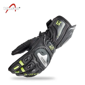 

road racing gloves winter skiing fall-proof warm leather plus real carbon fiber motorcycle riding gloves