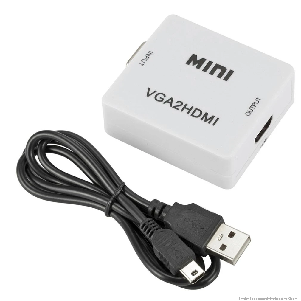 Мини HDMI в VGA конвертер адаптер HD1080P HDMI2VGA с аудио мощность для Xbox DVD PS3 конвертер проектора коробка - Цвет: Красный