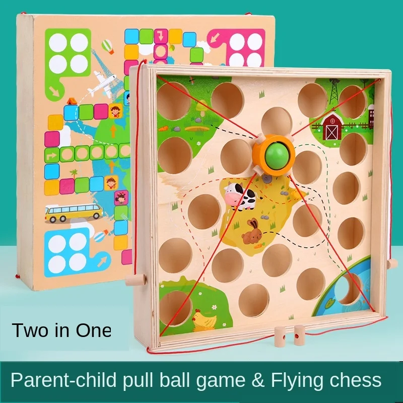 Creative pool table game ps9 children's wooden maze kindergarten early education intelligence parent-child interactive board toy