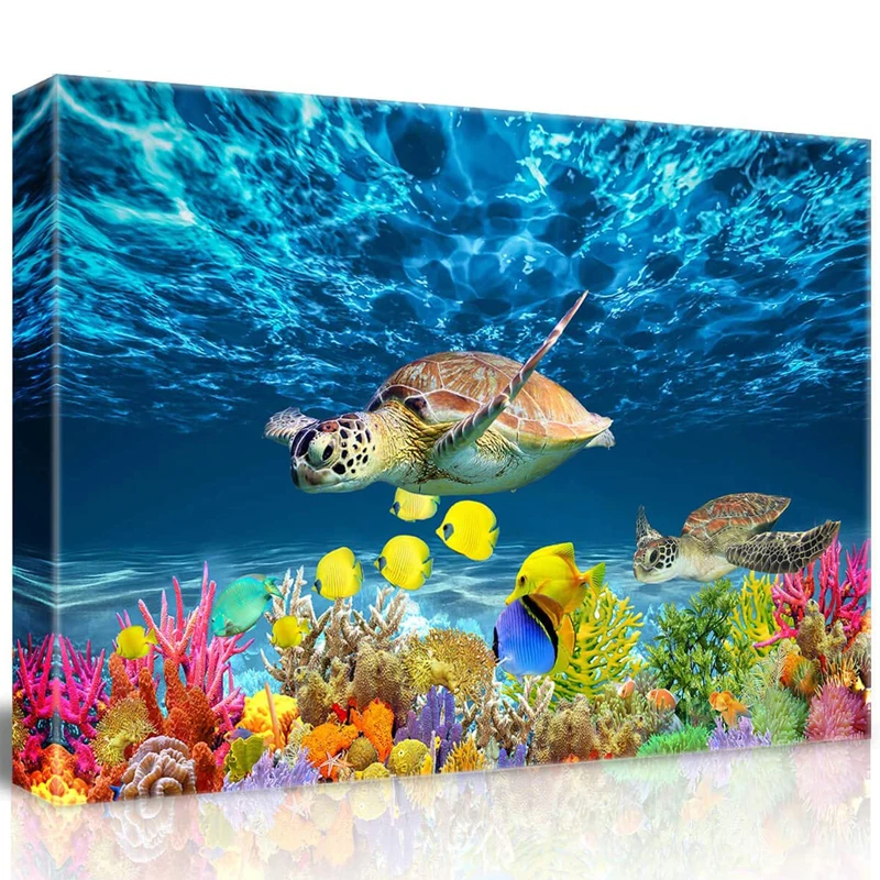 Full Square round Diamond Painting turtle 5D Diy Embroidery Mosaic animals Landscape Art Kits Wedding DecorationZP-3716 | Дом и сад