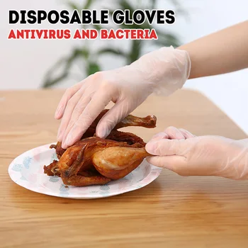 

pvc Transparent Disposable Gloves 20/100pcs Eat fast food Can be used when eating Hygiene Sweeping women work gloves AF005