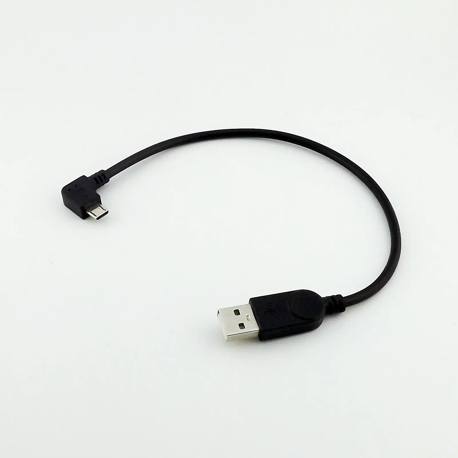 

10pcs Left Angle Micro USB 5Pin Male to USB 2.0 A Male Data Charge Adapter Cable 25cm