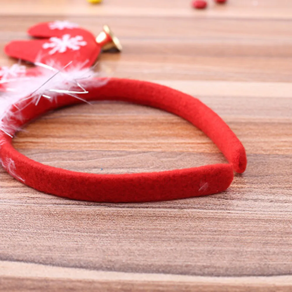 Christmas ladies universal feather bells antlers headbands cute fashion popular style headband loose daily with holiday gifts