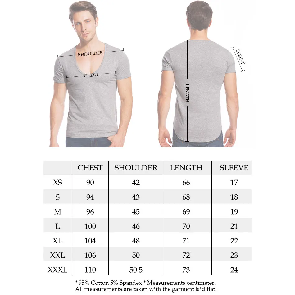 Men's Compression Short Sleeve T-Shirt - Deep V-Neck Muscle Fitness Tight Summer Tee image 6