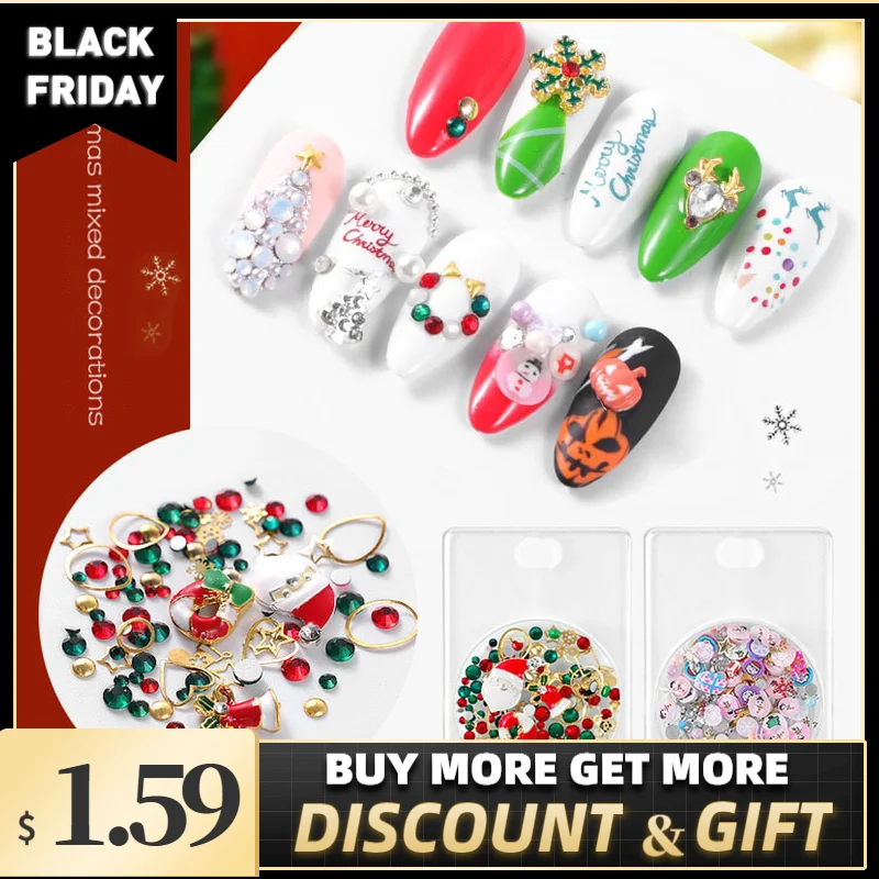 

Nail Art Stickers For Christmas New Year Decal Adhesive Transfer Press on Nails 3D Sticker Manicure Decorationдизайн ногей