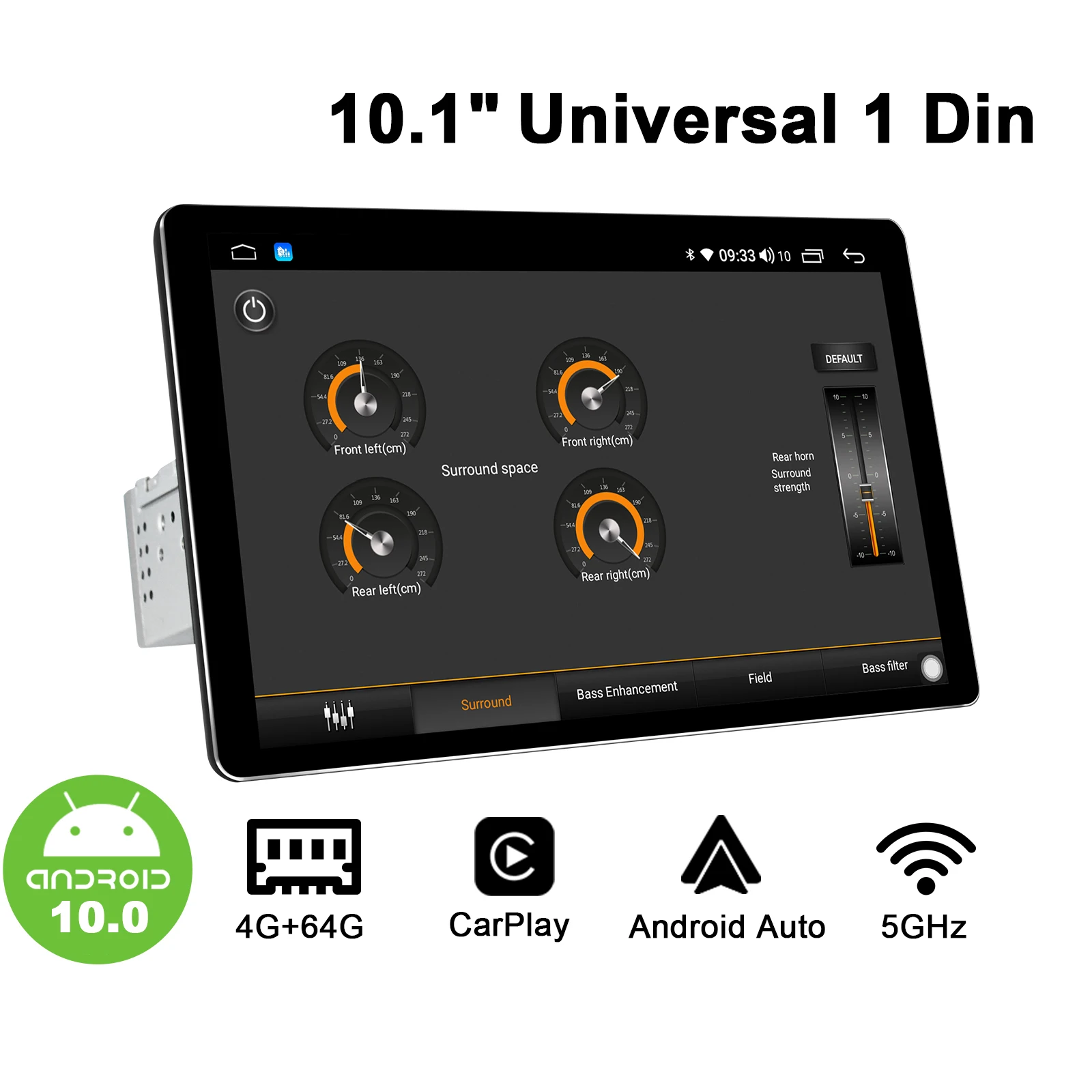 1280*800 1Din 10 1 "Универсальный Android автомобильное стерео радио DSP Carplay SPDIF сабвуфер
