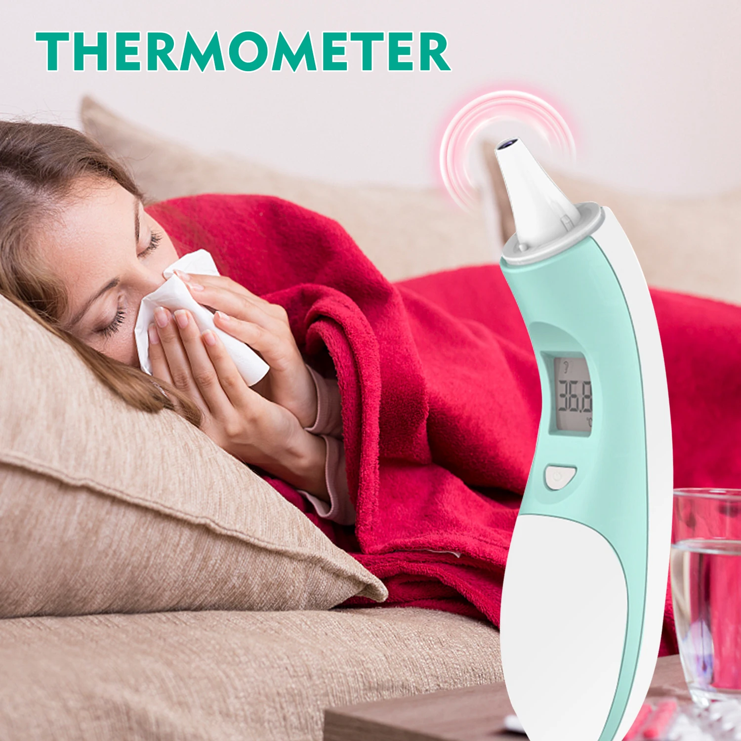 

1-second Accurate Reading Thermometer Baby Adult Digital LCD Ear Infrared IR Thermometer Multi-Function Temperature Measurement