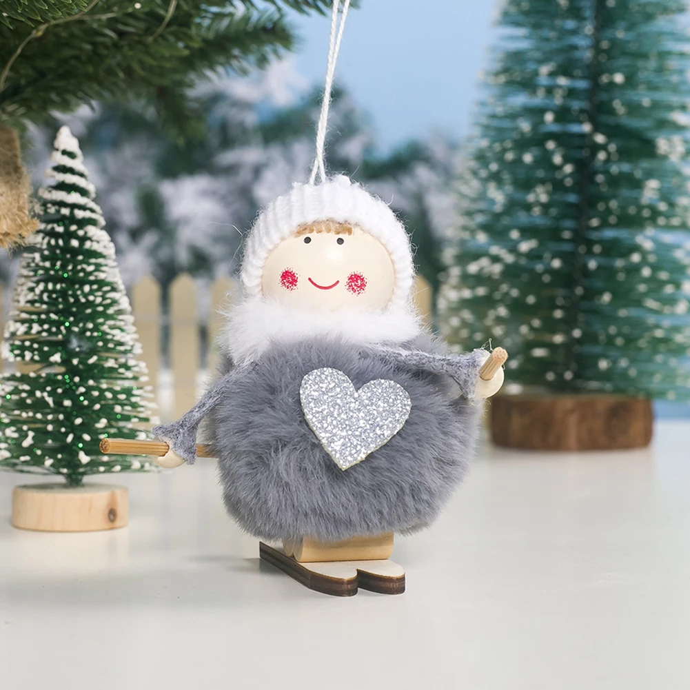 Милый ангел, плюшевая кукла, рождественские украшения, подвесная подвеска, Рождественский подарок на год для детской комнаты, украшения для окна - Цвет: Grey