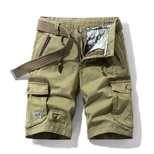 Summer Mens Shorts Tactical Multi-pockets Cargo Shorts Casual Breeches Bermuda Shorts Military Army Beach Pants Camouflage Homme