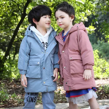 

OLEKID 2020 Kids Winter Jacket Hooded Warm Long Down Jacket For Girls 3-12 Years Children Teenage Boys Outerwear Coat Baby Parka
