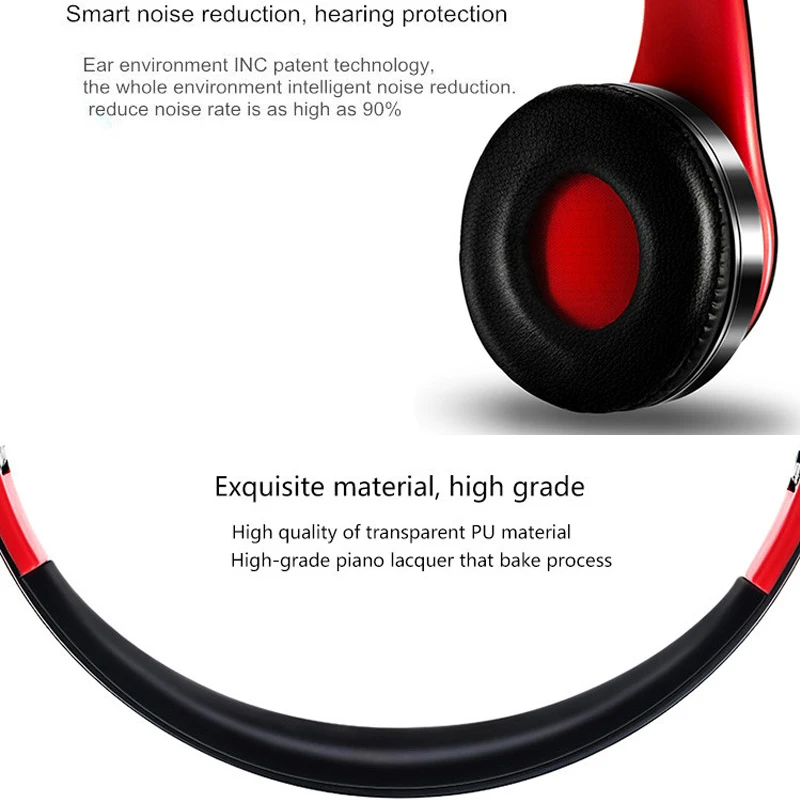 New Arrival Earphone Wireless Bluetooth Headphone Stereo Headset Music Head Over Headphones Earphone with Mic for PC Phones TV