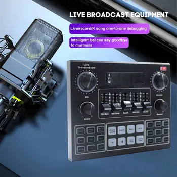 

V9 Home Bluetooth Audio Microphone Webcast Mixer Singing Universal Studio Live Sound Card Broadcast For Phone Computer