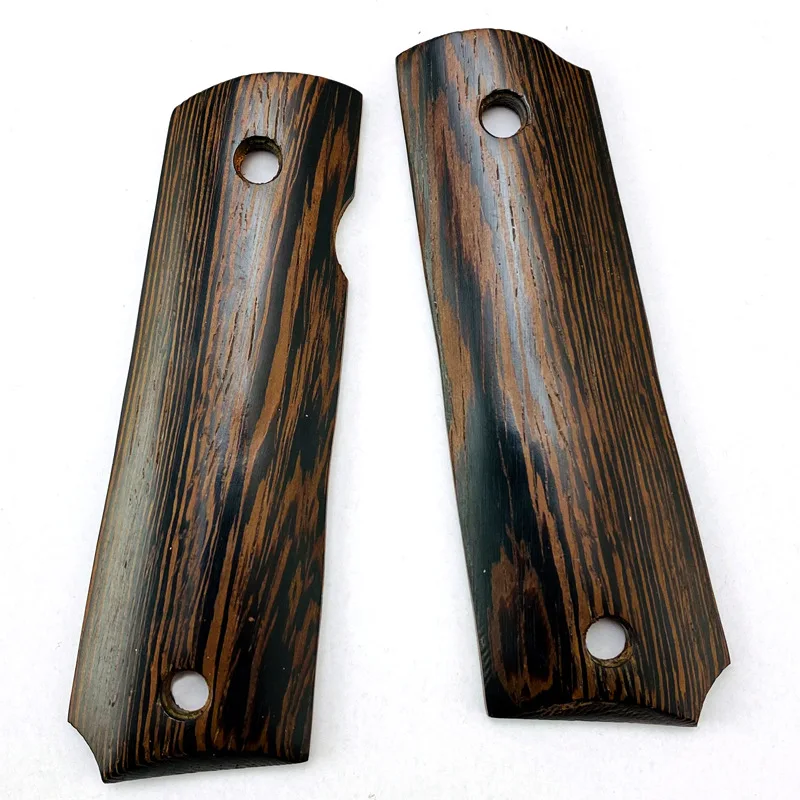 

1 Pair Natural Rosewood Non-Slip Handle Patches Wenge Wooden Textured Blank Scales Slabs for 1911 Grips Models