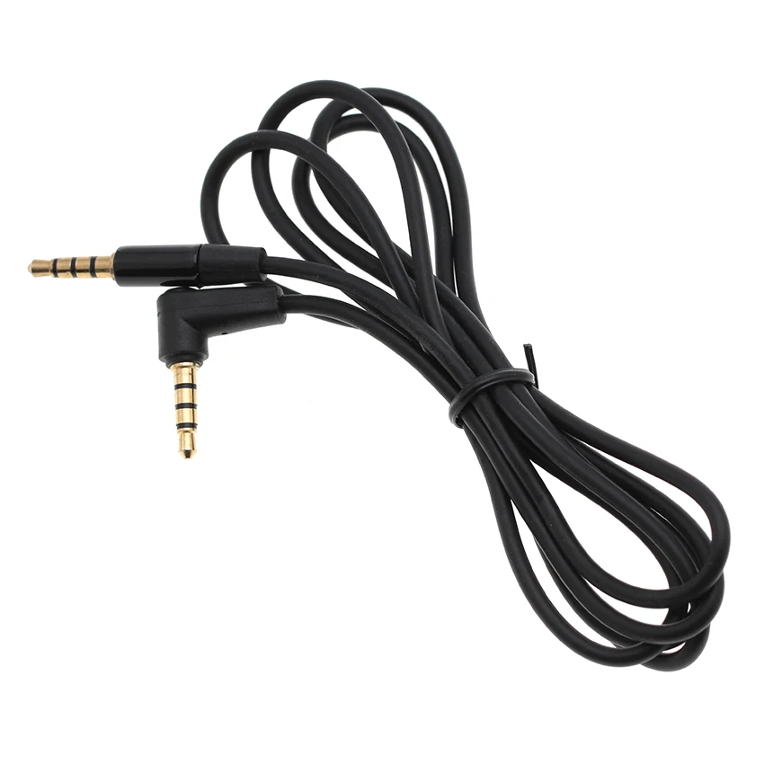 Wholesales 1M Elbow 3 5mm Jack Male to Male Detox Pro Headphone Replacement Audio Extension Cable AUX Cable Black Red 100pcs lot
