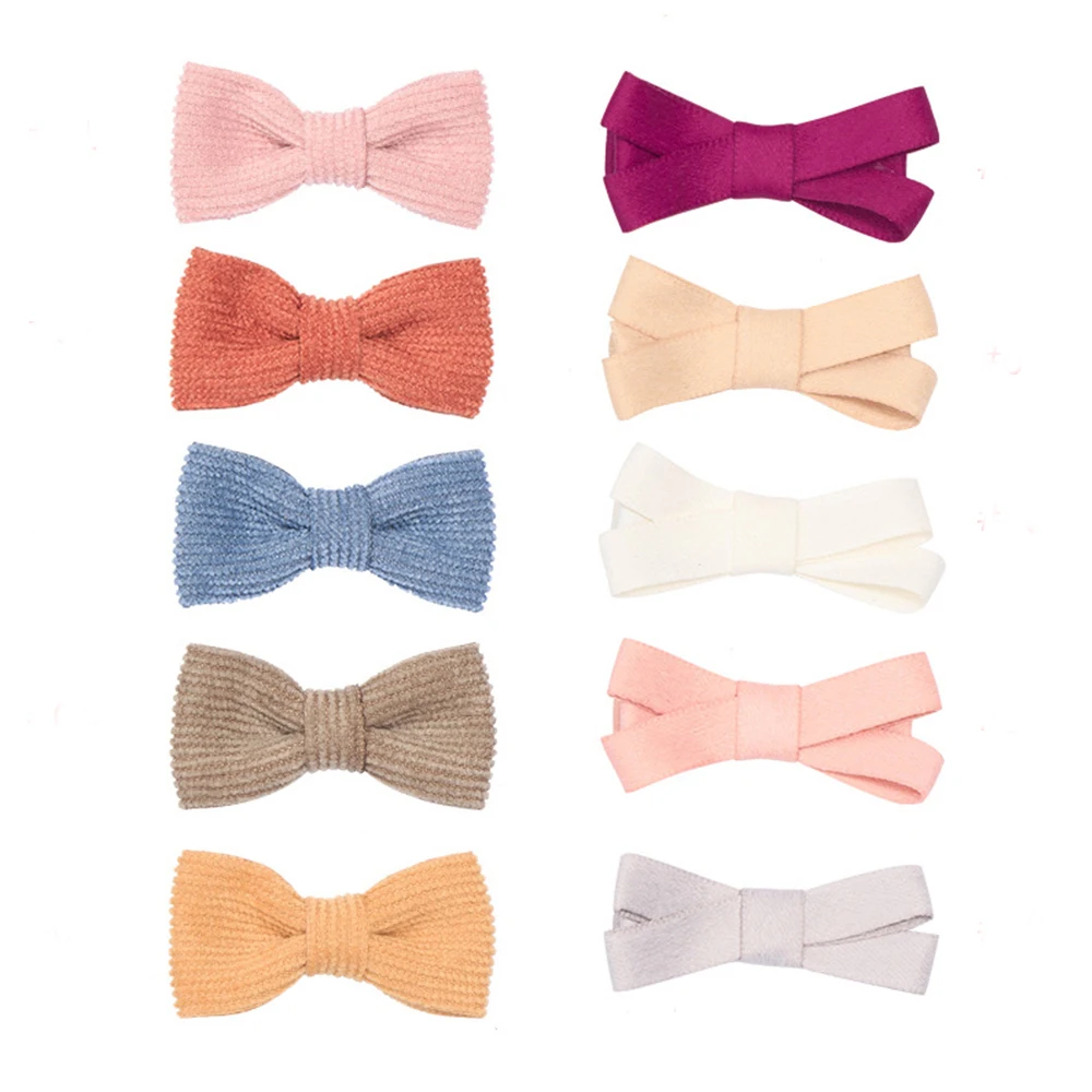 

1pc Girls Bows BB Clips Cotton linen Bowknots Kids Headwear Children Hair Clips Corduroy Barrettes Kids Girls Hairpins 10 Color