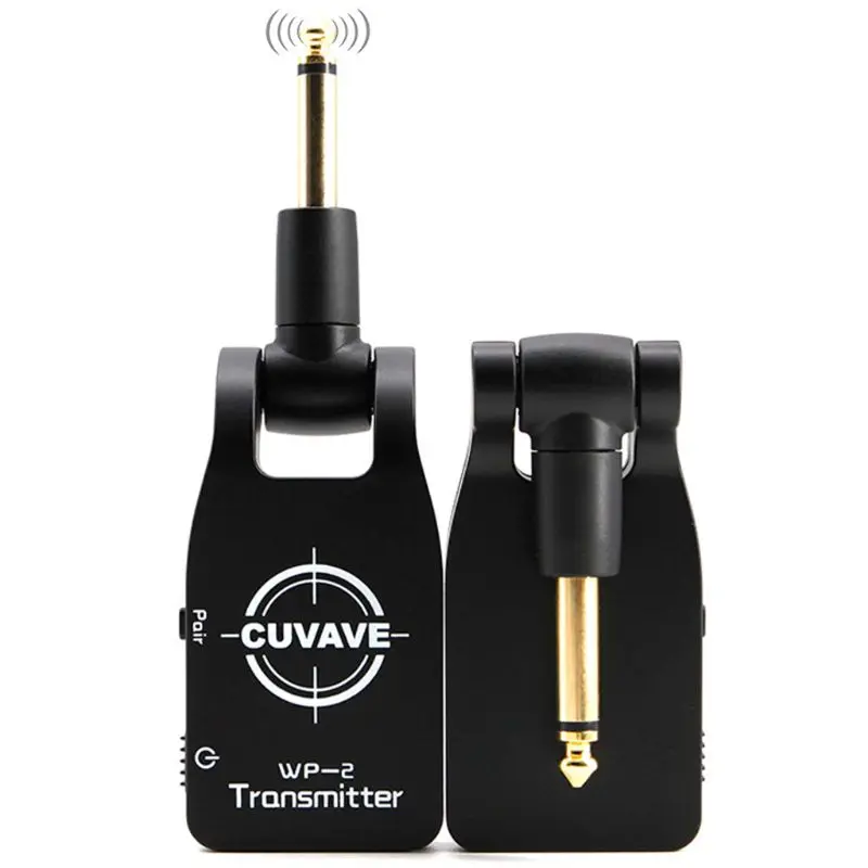 

Transmitter & Receiver for Electric Guitar Bass, Wireless Guitar System Built-in Rechargeable Battery Transmitter Receiver