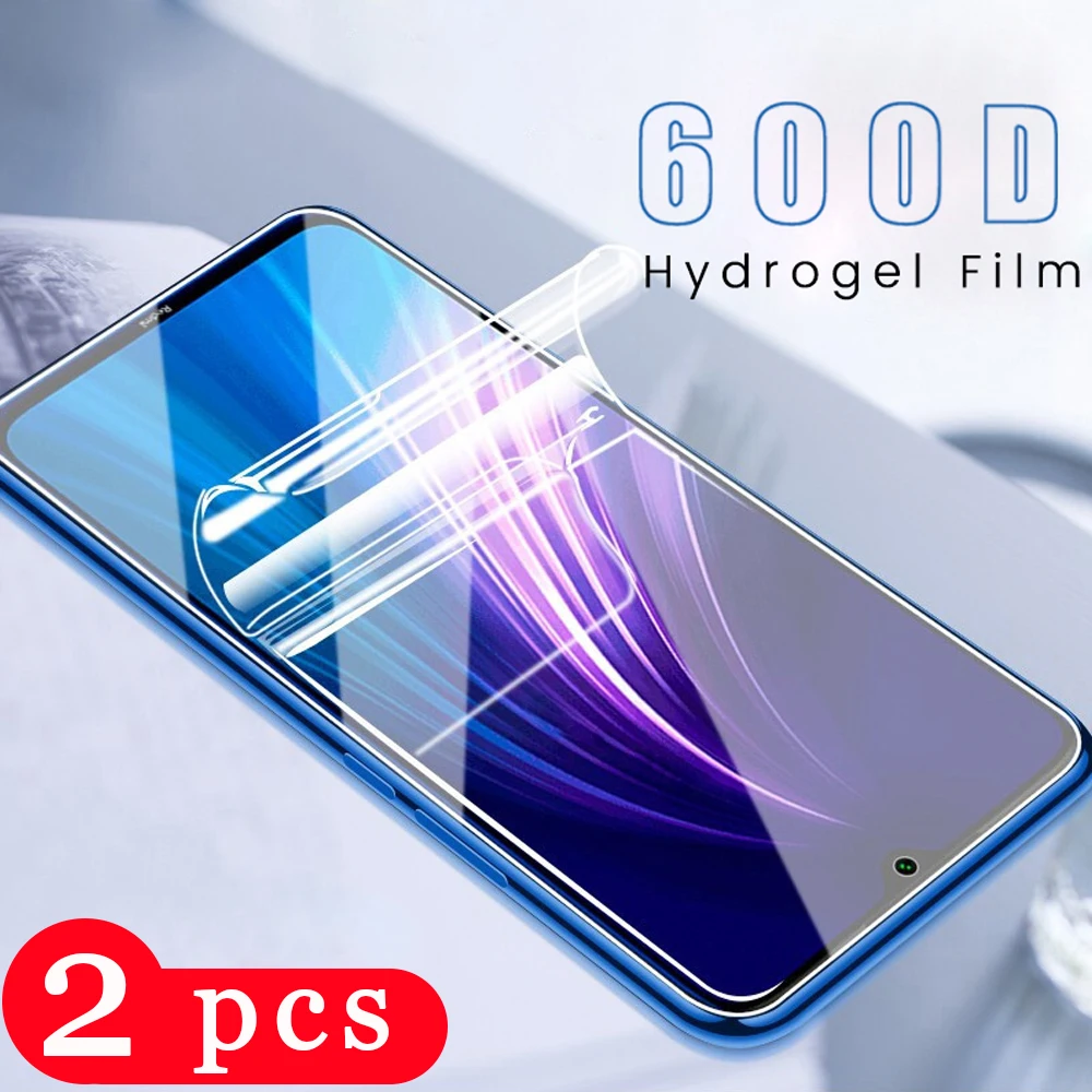 2 шт. чехол для xiaomi redmi note 9s 8 8t 7 6 pro Гидрогелевая пленка 8A 7A 6A Защитная экрана
