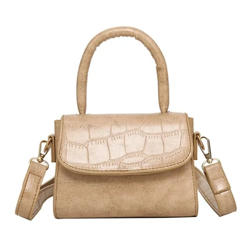 

2020 Women Fashion Stone Pattern Crossbody Bag Solid Color Vintage Classic Style Party Holiday Shoulder Small Handbag Tote