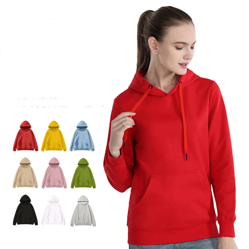 

Spring and Autumn Solid Color Jacket Long-Sleeved Sports Hoodie