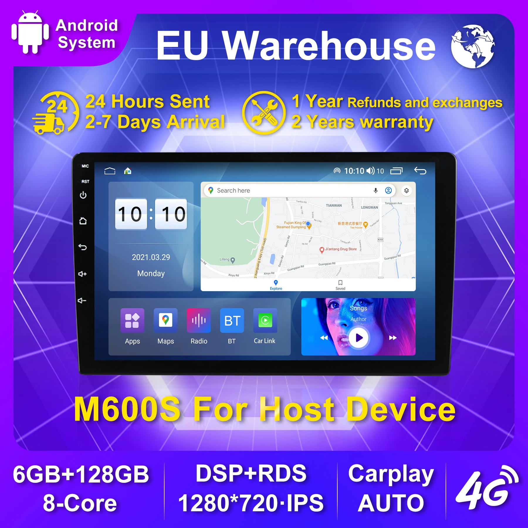 NaviFly 8 Core Wifi 4G Lte 8G RAM 128G ROM For 2Din Universal Car radio ...