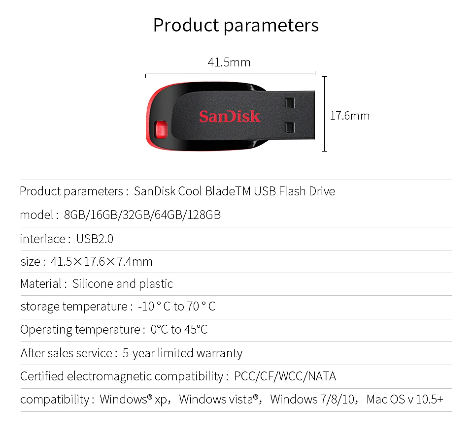 SanDisk CZ50 USB флэш-накопитель 128 Гб 64 ГБ 32 ГБ 16 ГБ USB 2,0 Флешка флеш-накопитель карта памяти USB диск USB ключ