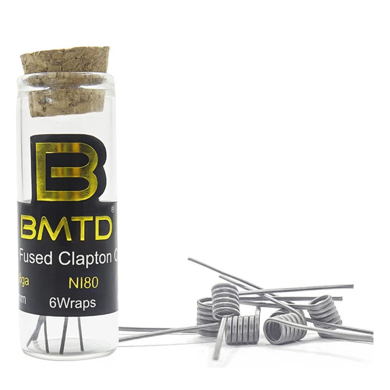 

BMTD 6 Wraps/Bottle Cigarette Superfine Mtl Ni80 Fuso Clapton Bobina Clapton Coil Accessories For Rta Rba Rda