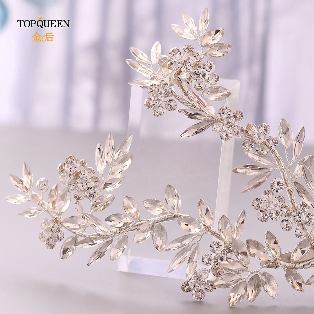 TOPQUEEN HP271 Свадебная повязка на голову, стразы, заколки для волос, аксессуары для свадьбы, Женские аксессуары для волос, свадебная корона, браслет