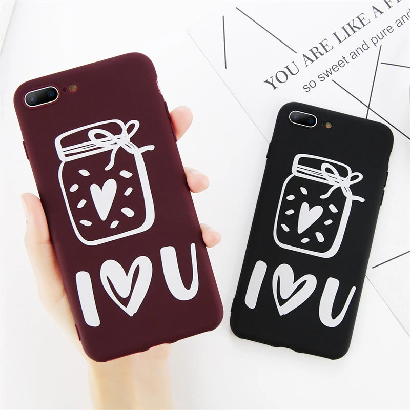GTWIN Bottle Love heart Pattern Cases For iPhone XS Max X XR Soft TPU 7 8 6 6S Plus 5 5S SE Back Shell Cover Fundas |