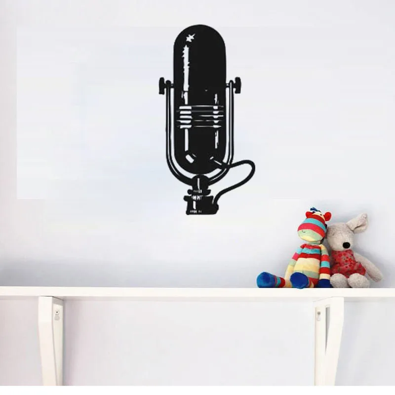 Music Microphone Wall Sticker Home Decor Removable Decals Art Murals Children Kids Room Decoration Nursery Wallpaper | Дом и сад
