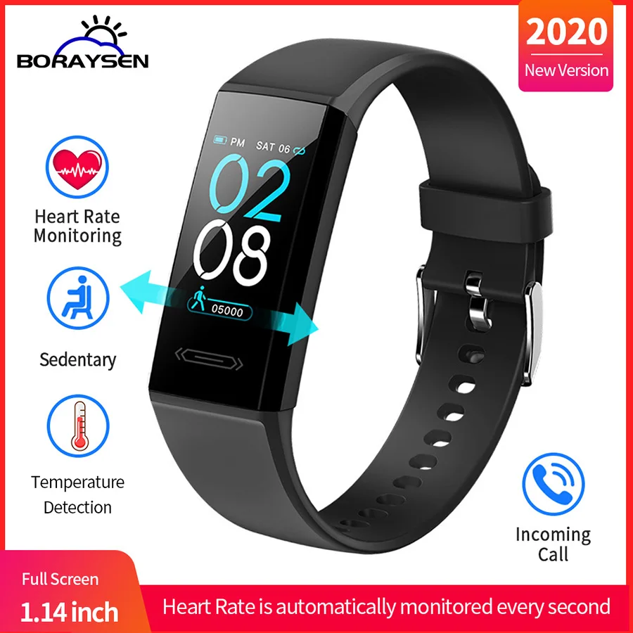 

V100S Smart Bracelet Color Screen Smartband Heart Rate Measuring Temperature Fitness Tracker Bluetooth 5.0 Waterproof Smartband