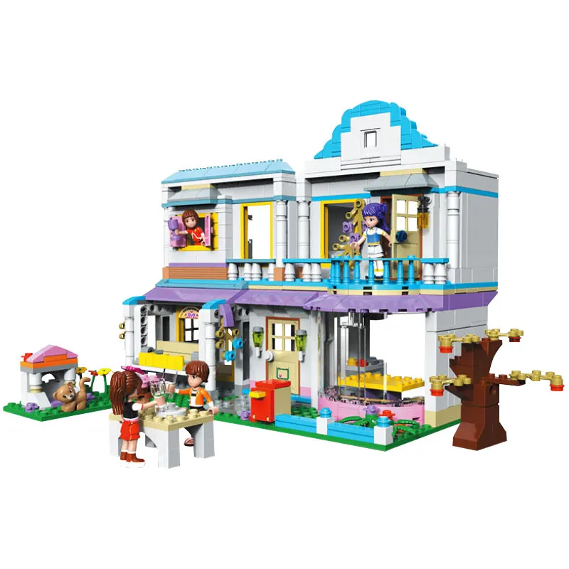 For LEGOing Friends Girls City Figures Model Car House Building Blocks Educational Toys For Children Home Bricks