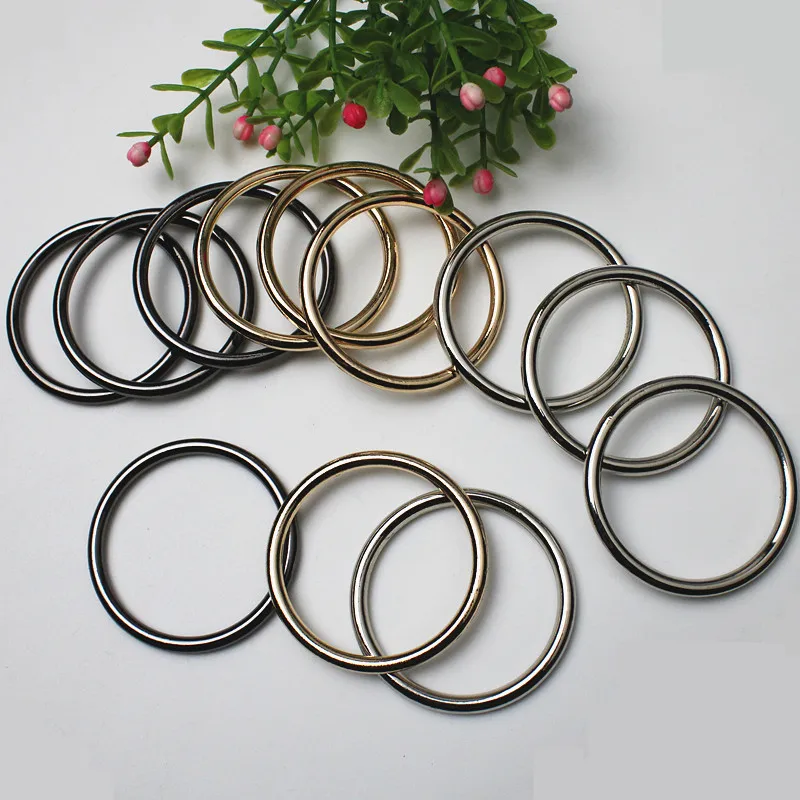 5/10/30 Pcs Inner 40mm Black Bronze Gold Silver Circle O Ring Connection Alloy Metal Shoes Bags Belt Buckles DIY Accessories