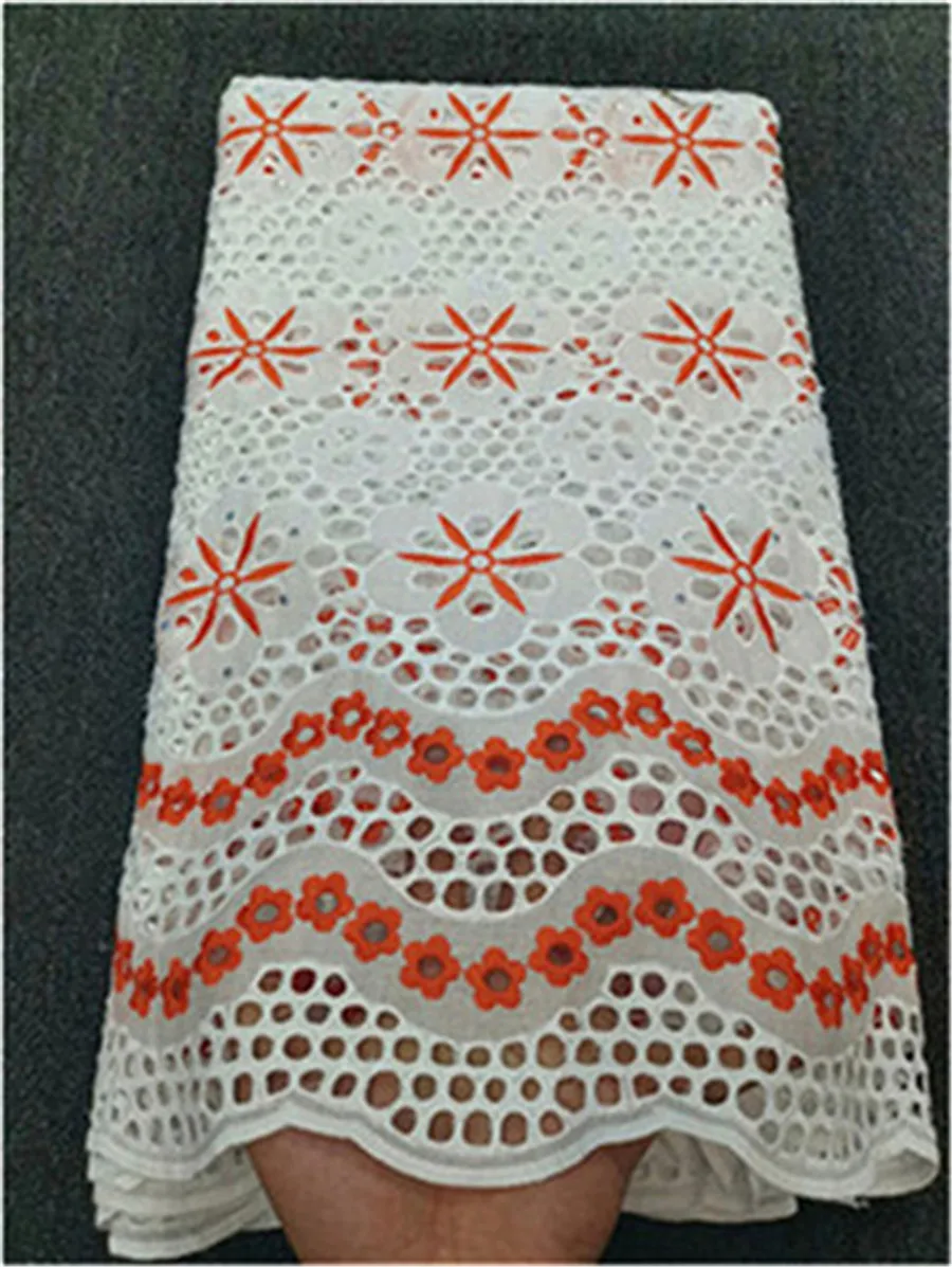 Швейцарская вуаль кружевная швейцарская Африканское сухое кружево Лидер продаж французское хлопчатобумажное кружево ткань с дырочками Африканские кружева 5 ярдов/партия